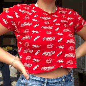 Red Cropped Coca-Cola Shirt